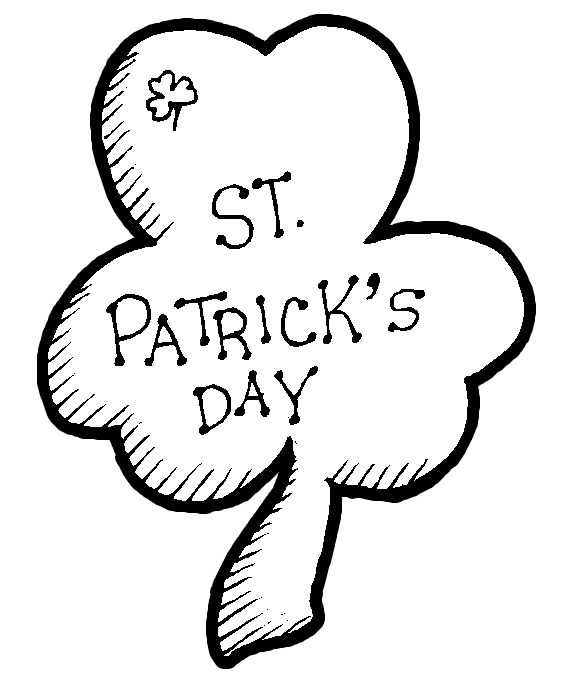 Happy St Patrick's Day Coloring Page - inside of shamrock #2. title=