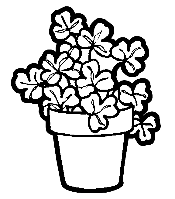 Shamrocks Plant / Flower Coloring Book Page Printable « Flowers