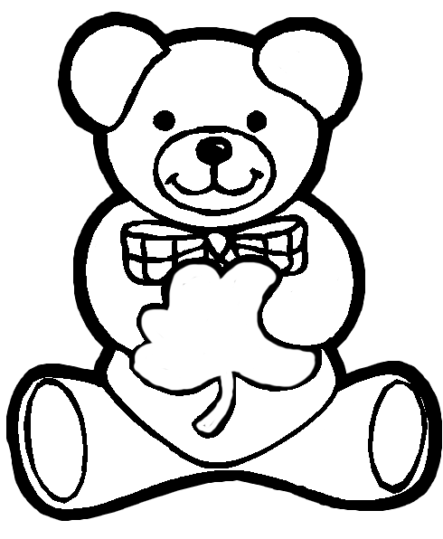 Irish Teddy Bear Holding Shamrock for Saint Patricks Day Coloring ... Irish Teddy Bear Holding Shamrock for Saint Patricks Day Coloring ...