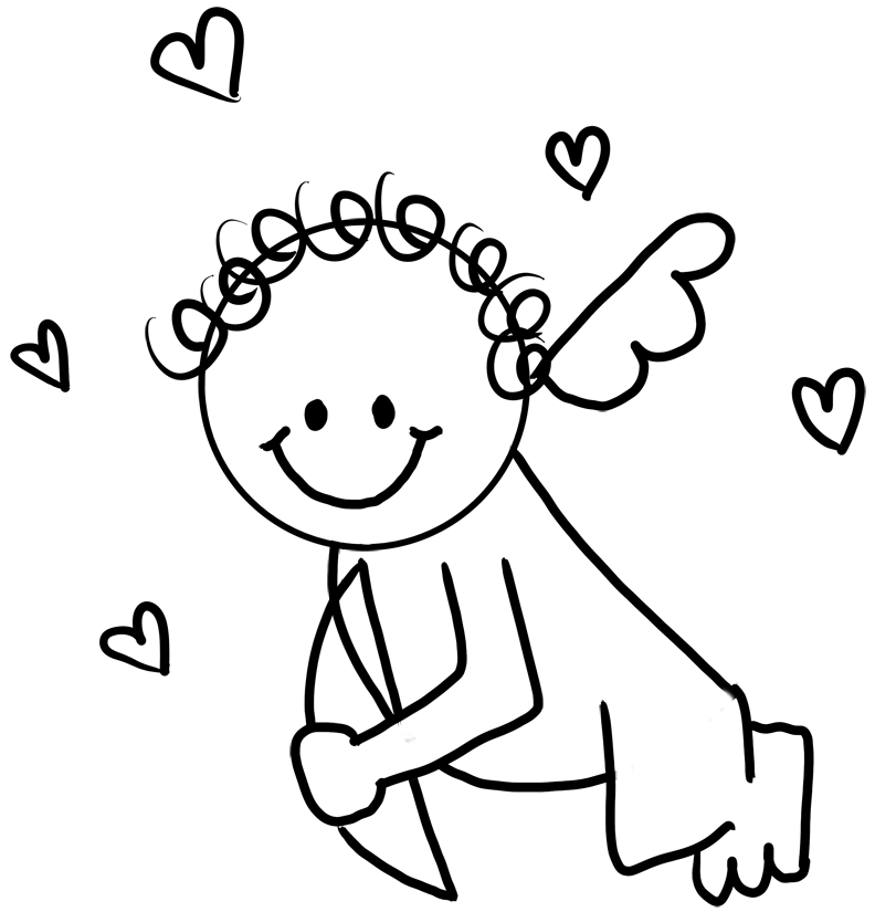 valentines day cupid coloring pages - photo #35