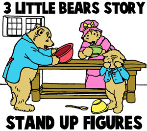 Three Little Bears Story Stand-Up Figures