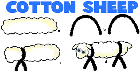 Make Cotton Pipe Cleaner Sheep