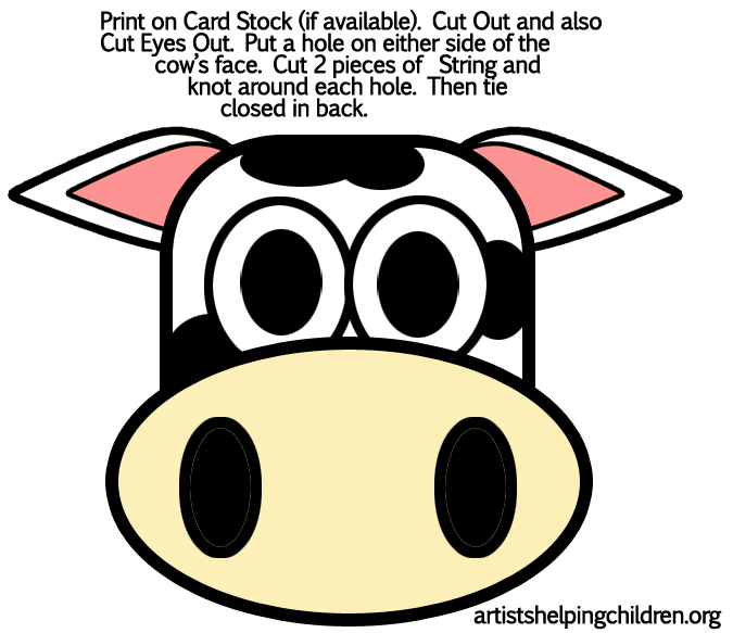 Printable Cow Mask Template