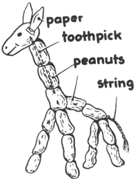 Make a Giraffe from Peanuts and Toothpicks