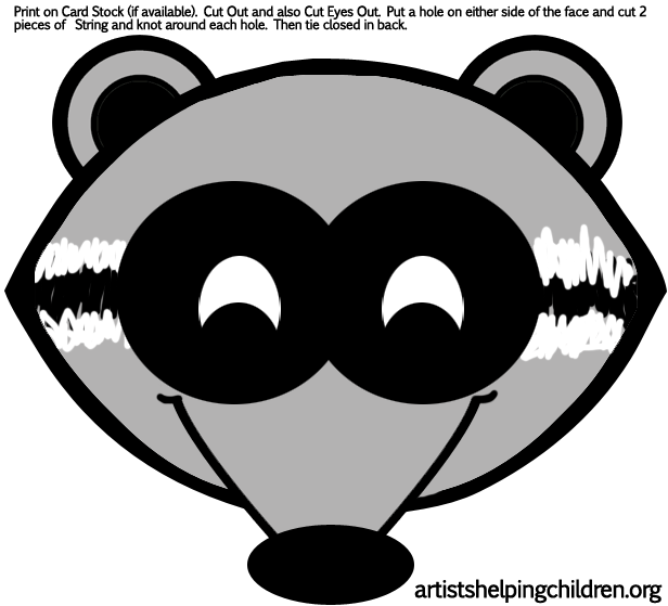 raccoon mask coloring pages - photo #36