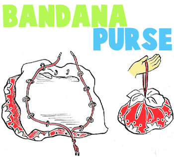 How to Make a Purse or Draw String Bag from Handkerchief