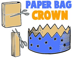 make a paper bag crown