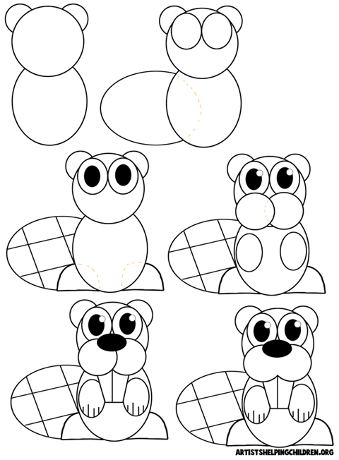 How to Draw Cartoon Beavers
