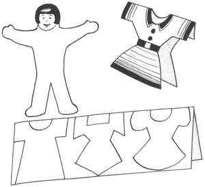 Paper Cut Out Dolls and Fold On CLothing