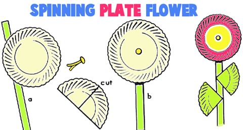 How to Make Spinning Paper Plate Flowers