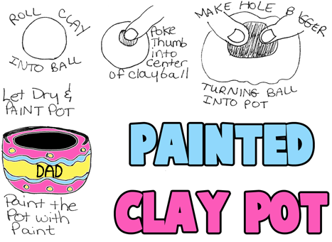 How to Make a Painted Clay Pot for Daddy