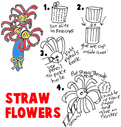 Make Flowers with Drinking Straw and Cups