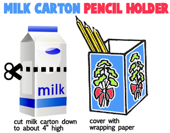 Milk Carton Pencil Holders