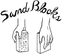 Select 2 blocks of wood about I inch by 21/2 inches by 5 inches. Sandpaper them until they are smooth and all edges rounded.