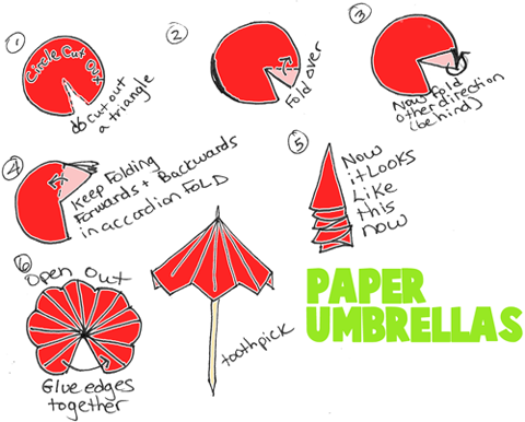Folding Paper Umbrellas