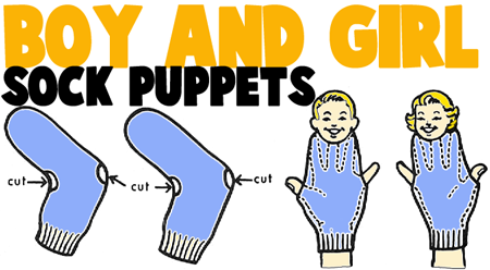 Make a Boy and Girl Sock Puppets