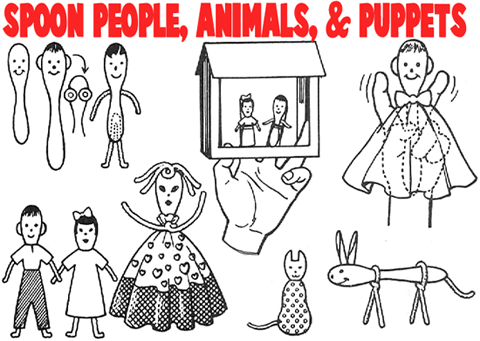 Make Spoon Animal People and Puppets
