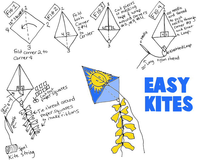 Easy First Kites to Make Instructions for Kids