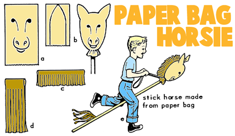 Making Paper Bag Ride On Hobby Horses