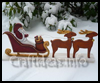Wooden
  Santa with his Sleigh and Reindeer