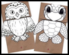 Paper
  Bag Puppets, Owl and Turtle