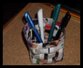 Weave a Paper Pencil and Pen Holder