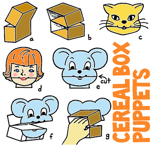 Making Puppets with Cereal Boxes
