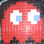 Making Mosaic Red Pacman Ghost with Tiles