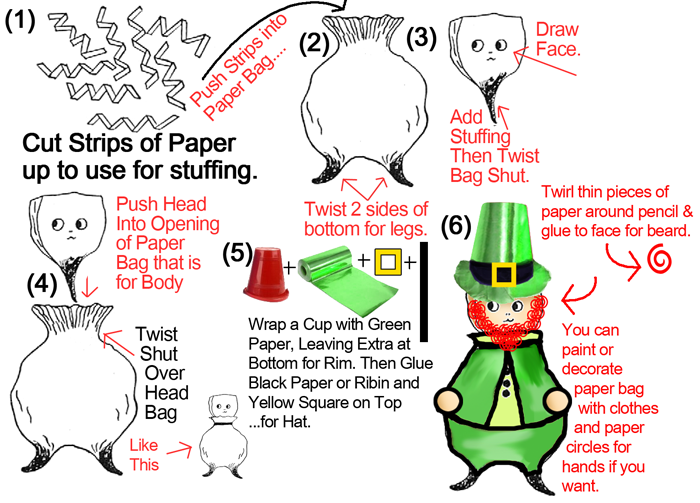 Paper Bag Leprechauns for St Patricks Day
