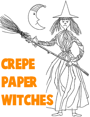 How to Make Crepe Paper Witches