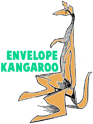 Folded Paper Envelope Kangaroos