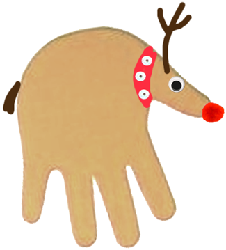 Handprint Rudolph the Red Nosed Reindeer