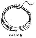 Wire, heavy thread or string may be used to suspend ornaments
