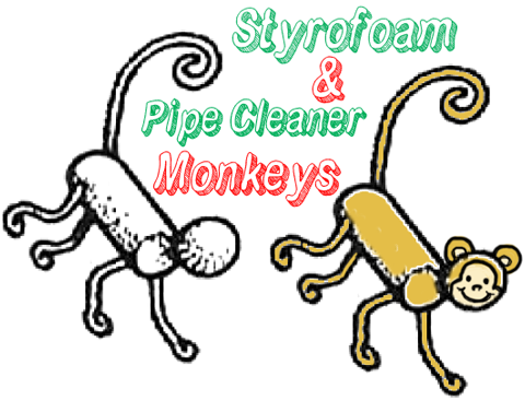 Styrofoam Pipe Cleaner Monkeys