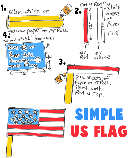 Paper Towel Roll American Flag for 4th of July Parades