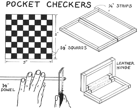 Wooden Pocket Checkers