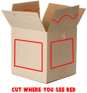 Cut out the front and sides of Box. 