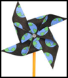 Earth Day Pinwheel Crafts : Globe Geography Crafts Projects for Children