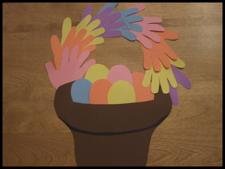 Craft Ideas  on Handprint Easter Basket Craft For Kids   Easter Crafts Ideas For Kids