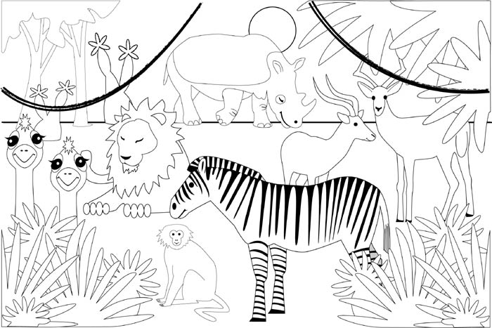safari scene coloring pages - photo #2
