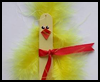 Craft Stick Easter Chick with Ribbons Tie Crafts Activity for Kids