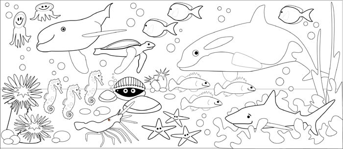 under the sea background coloring pages - photo #45