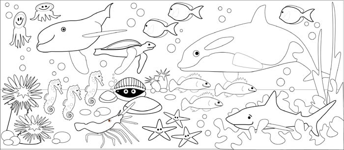 underwater coloring pages animals - photo #22