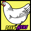 How to Draw Cartoon Hens