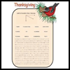 Word
  search -Thanksgiving