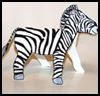 Folded Paper Zebra Craft for Kids 