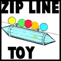 How to Make a Mini Zip Line Moving Toy Crafts Idea for Kids