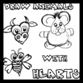 Drawing and Making Cute Animals Out of Hearts for Valentine’s Day 
