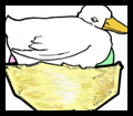 Make an Easter Duck Sitting on Eggs in Nest Card Arts & Crafts for Kids 