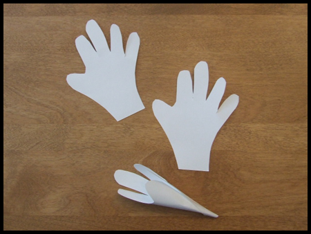 Cut out Hands for Handprint Easter Lily Bouquet of Flowers Craft Activity for Kids